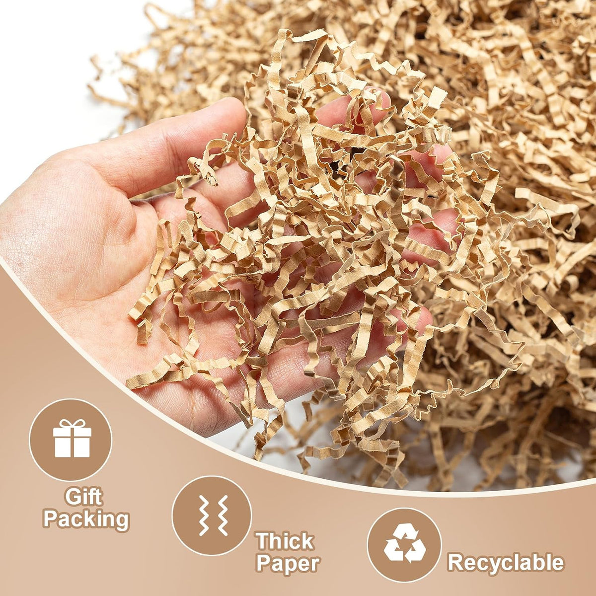 1 LB Crinkle Cut Paper Shred Brown Shredded Paper For Gift Box