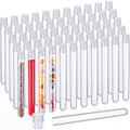 100 Pack Plastic Test Tubes with Caps, 25ml/6" Clear Tubes Vials