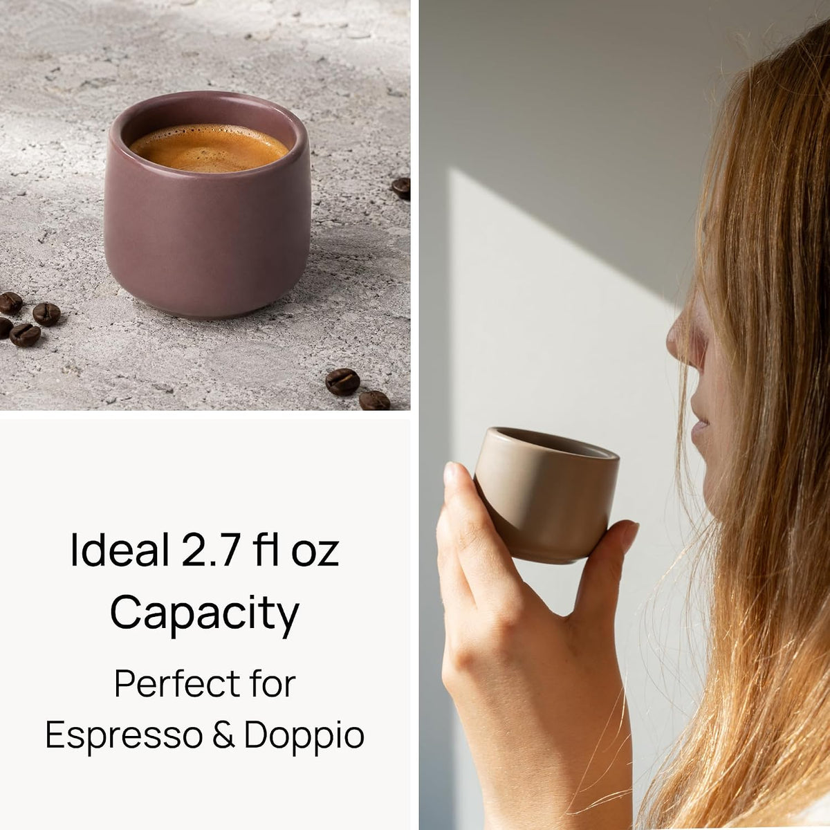 Espresso Cups Set of 4 (2.7 oz) - Nami (Beige Canyon) - Modern