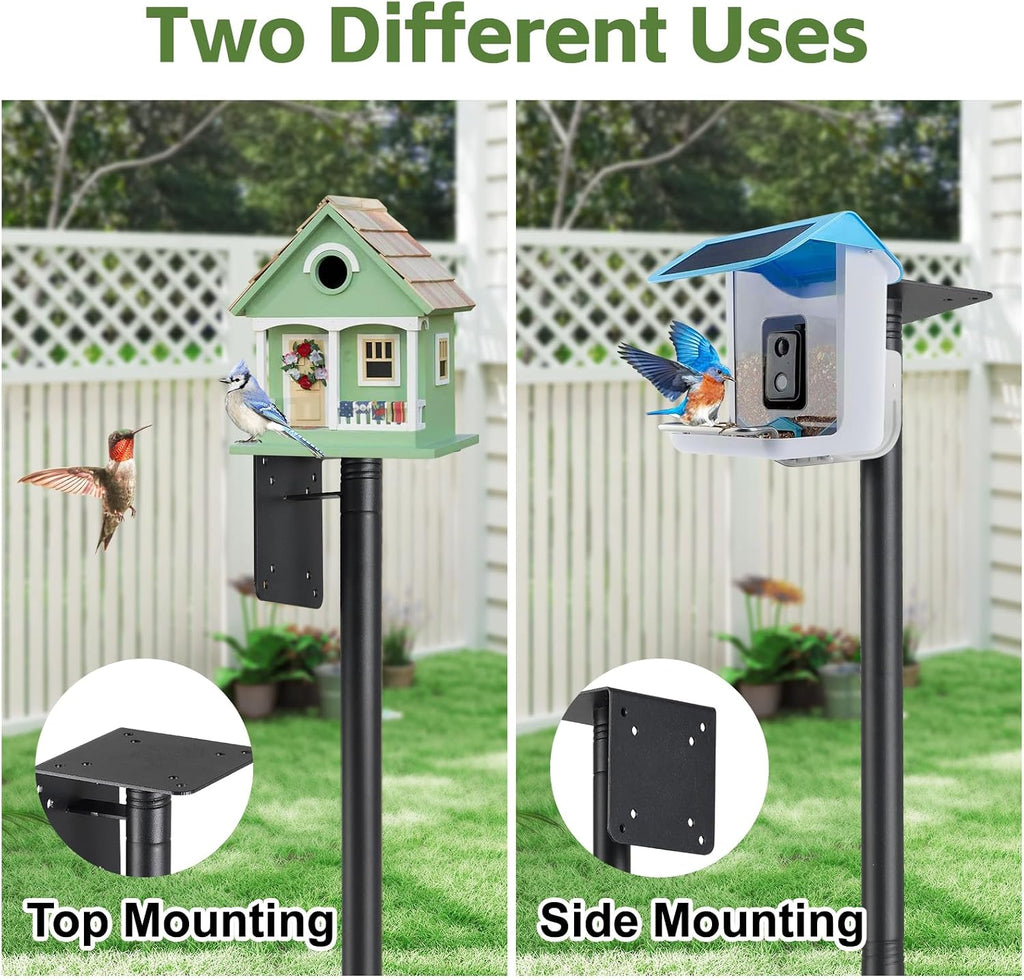 Bird House Pole,60" Outdoor Bird Feeder Pole Kit Stand with 5-Pronged Base, Adjustable Height & Universal Mount for