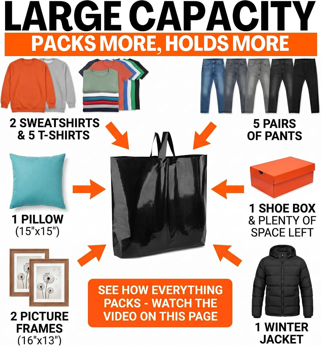 19x15 Large Plastic Shopping Bags for Small Business with Handles