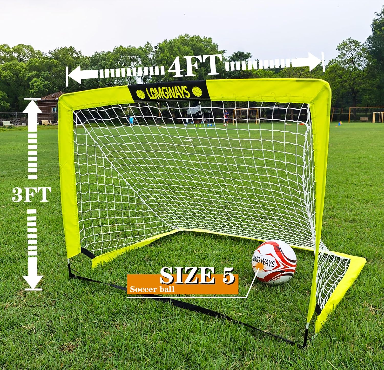 Soccer Goal for Kids + Youth with Carry Bag for Practice & Games | Indoor+Outdoor Use| Easy Set Up| Multiple Sizes|