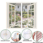 Magnetic Window Screen Self Closing, 26 x 34 inch, White
