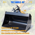 31.5"/800mm Hydralic Tilting Bucket Attachment for 1-2 Ton Mini Excavator
