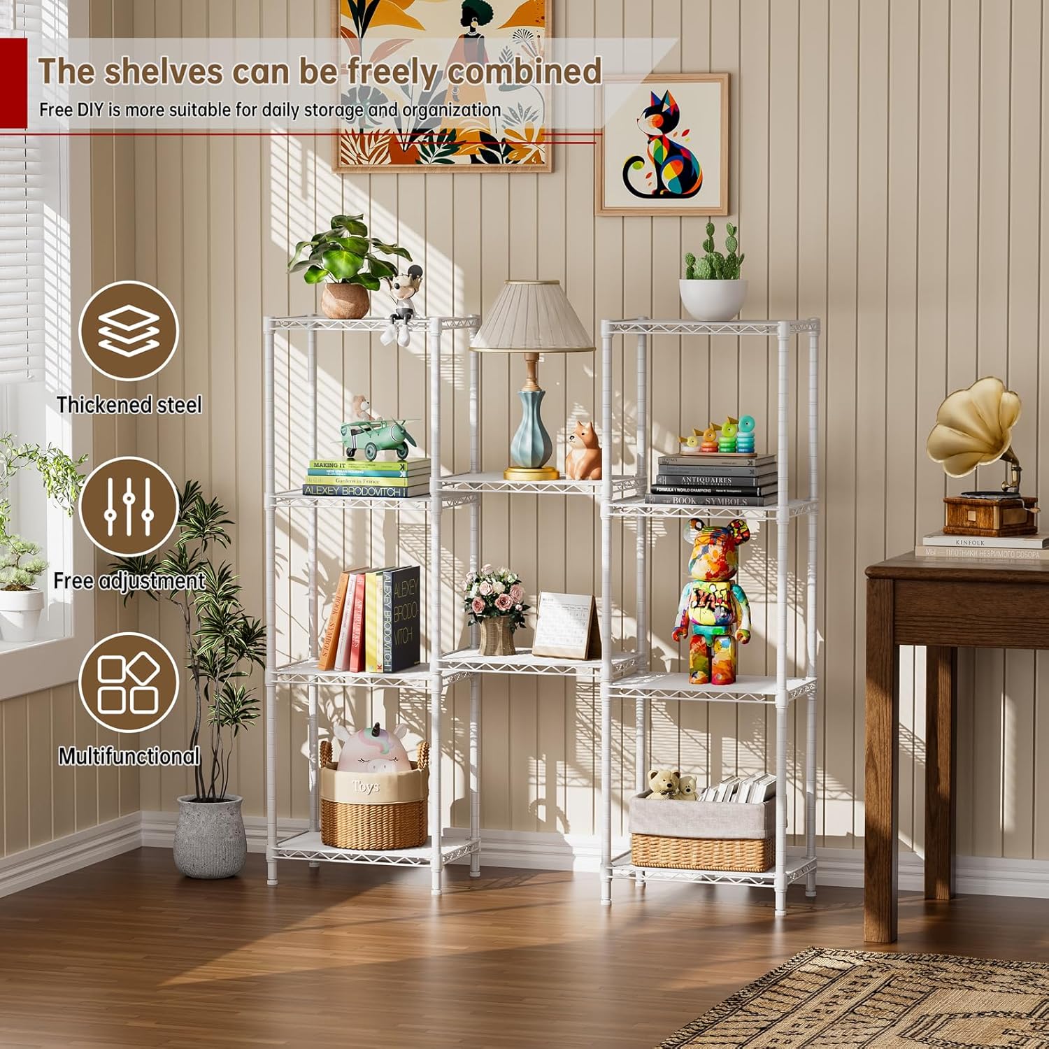 Small 5 tire Shelves Storage Wire Shelving Unit Metal Shelf Adjustable Organizers Storage Shelving for Bathroom