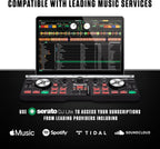 DJ2GO2 Touch Compact DJ Controller | Portable, 2-Deck, DJ Mixer, Touch-Capacitive Wheels, Integrated Audio Interface