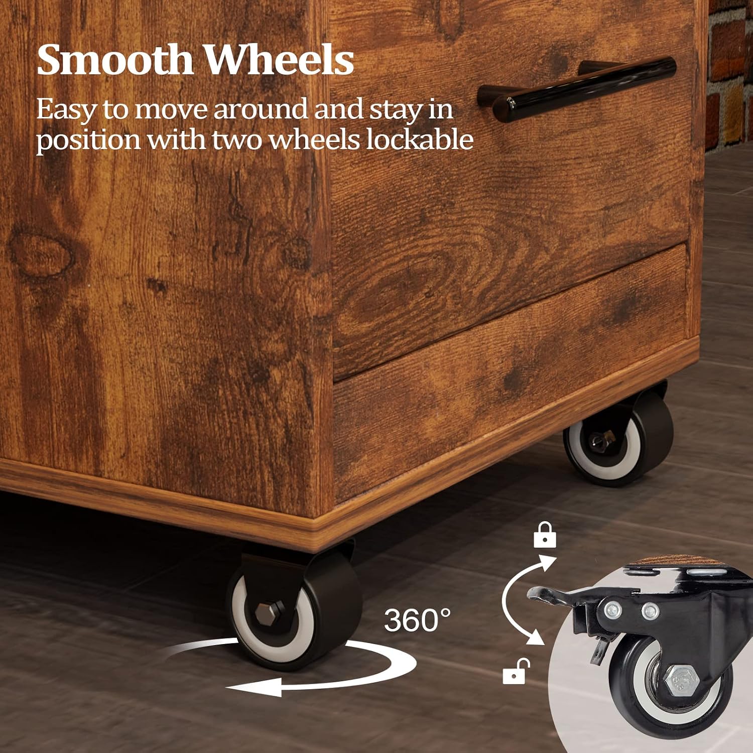 Salon Trolley Cart with Wheels, 3-Drawer Rolling Hair Styling Station, Mobile Beauty Trolley with Hot Tools Holder