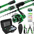Telescopic Fishing Rod and Reel Combo,Spinning Travel Kit | Graphite Telescopic Fishing Rod,Collapsible Fishing Pole