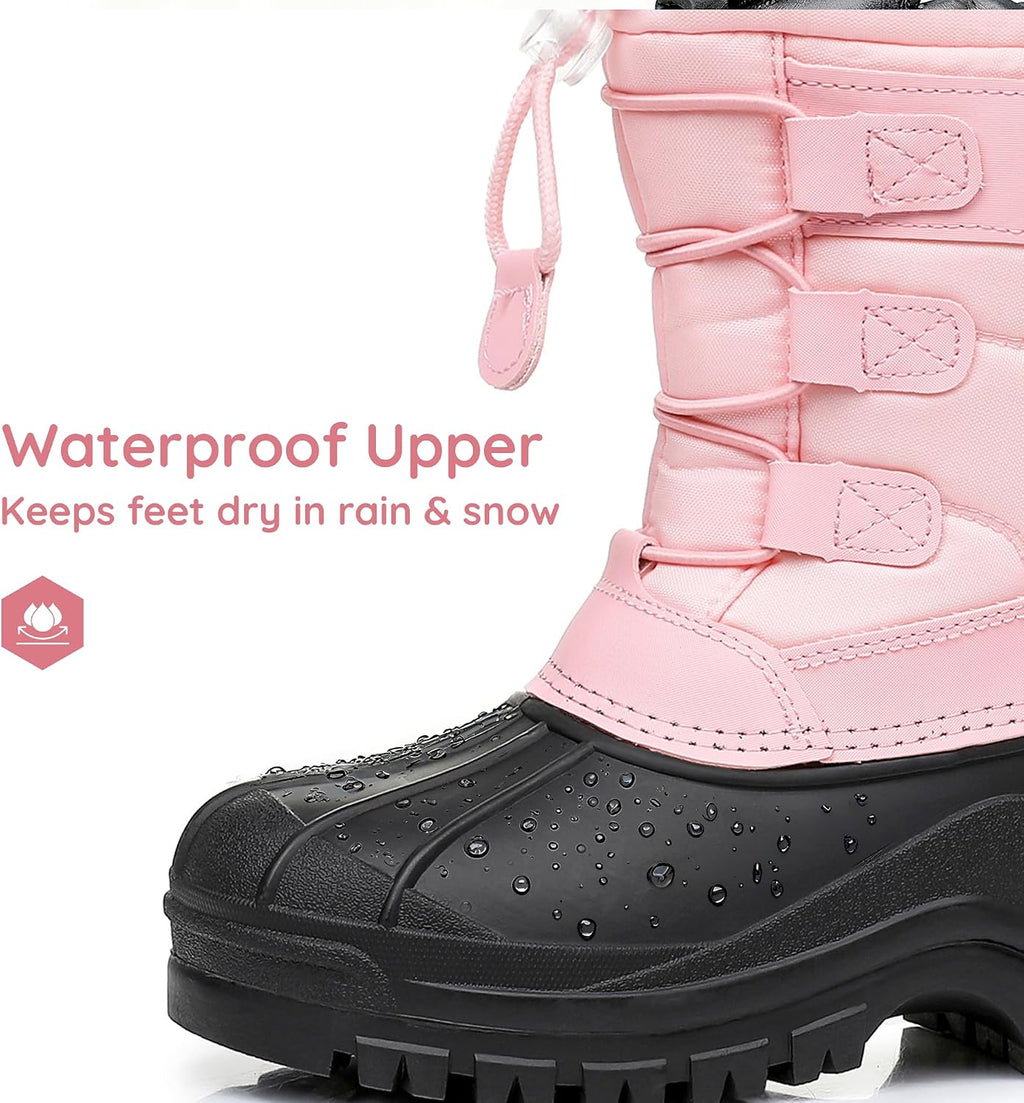 Kids Boys Girls Winter Snow Boots Waterproof Outdoor Snow Boots | Little Kid/Big Kid,Thick Warm Lining,Non-Slip