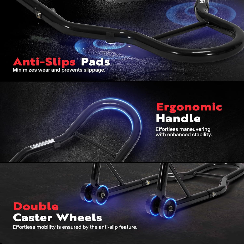 Universal Motorcycle Stands 882 Lbs Capacity,Black