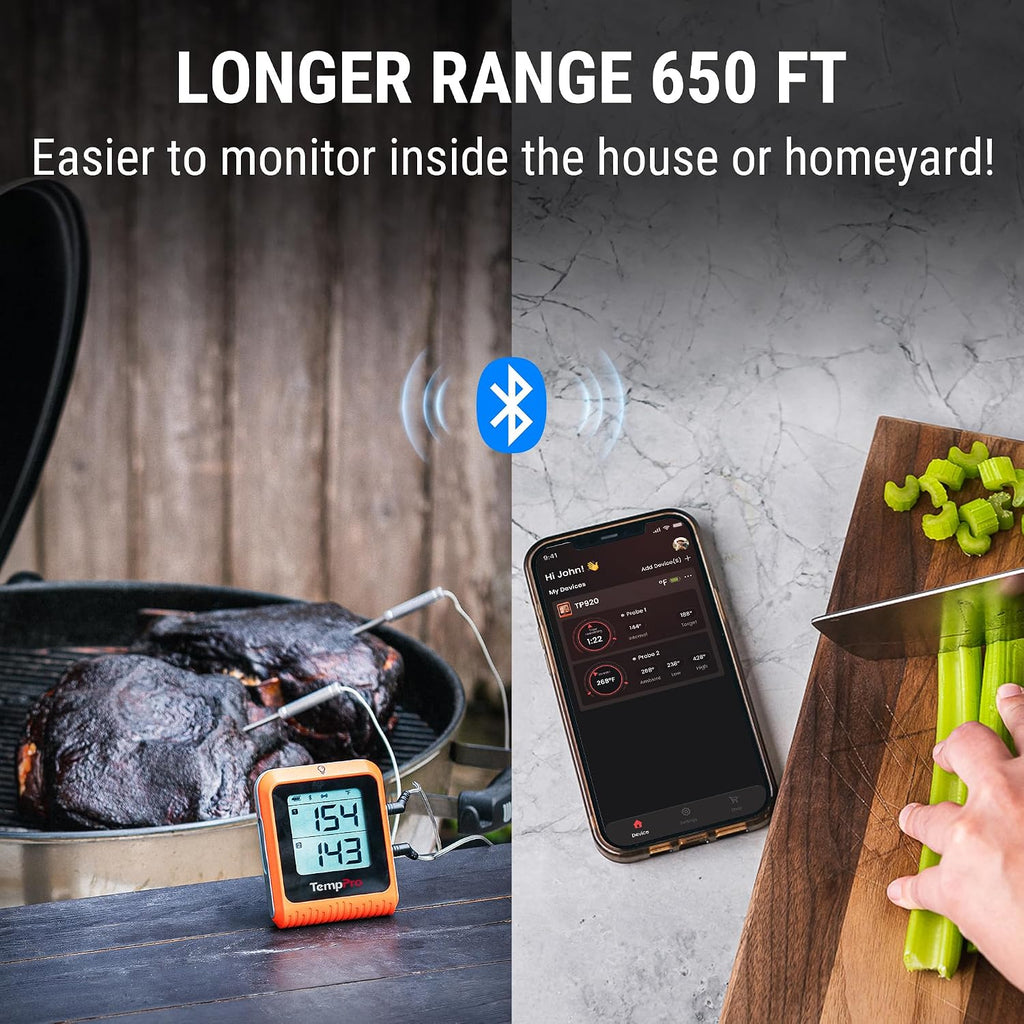 TempSync 650 ft Bluetooth Meat Thermometer with 2 Probes for Grill