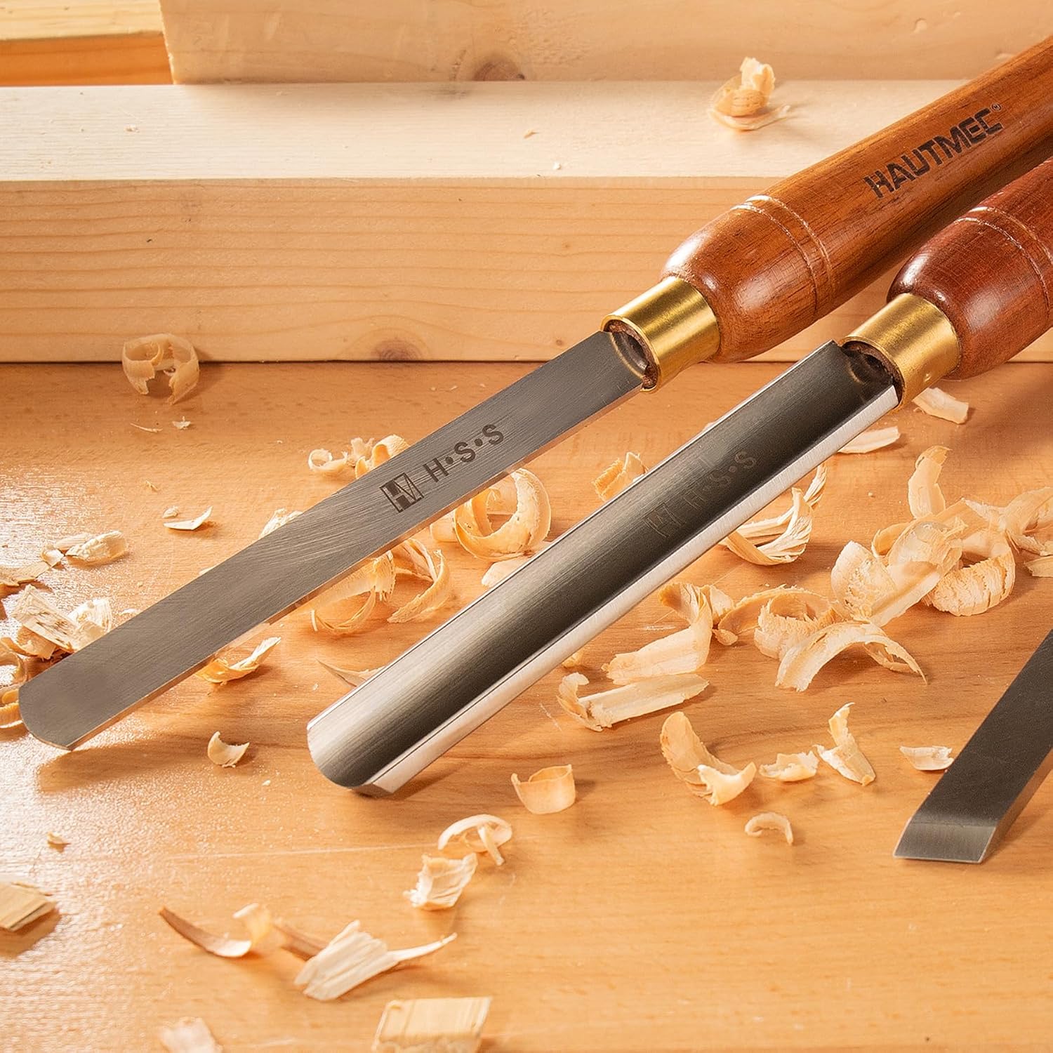 Expert Wood Lathe Chisel Set 8 PCS, M2 HSS Wood Turning Tools with Teak Handles & Portable Storage Bag, Roughing