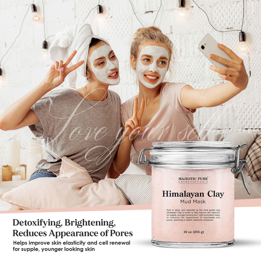 Himalayan Clay Mud Mask for Face and Body Exfoliating and Facial Acne Fighting Mask - Reduces Appearance of Pores, 10 oz