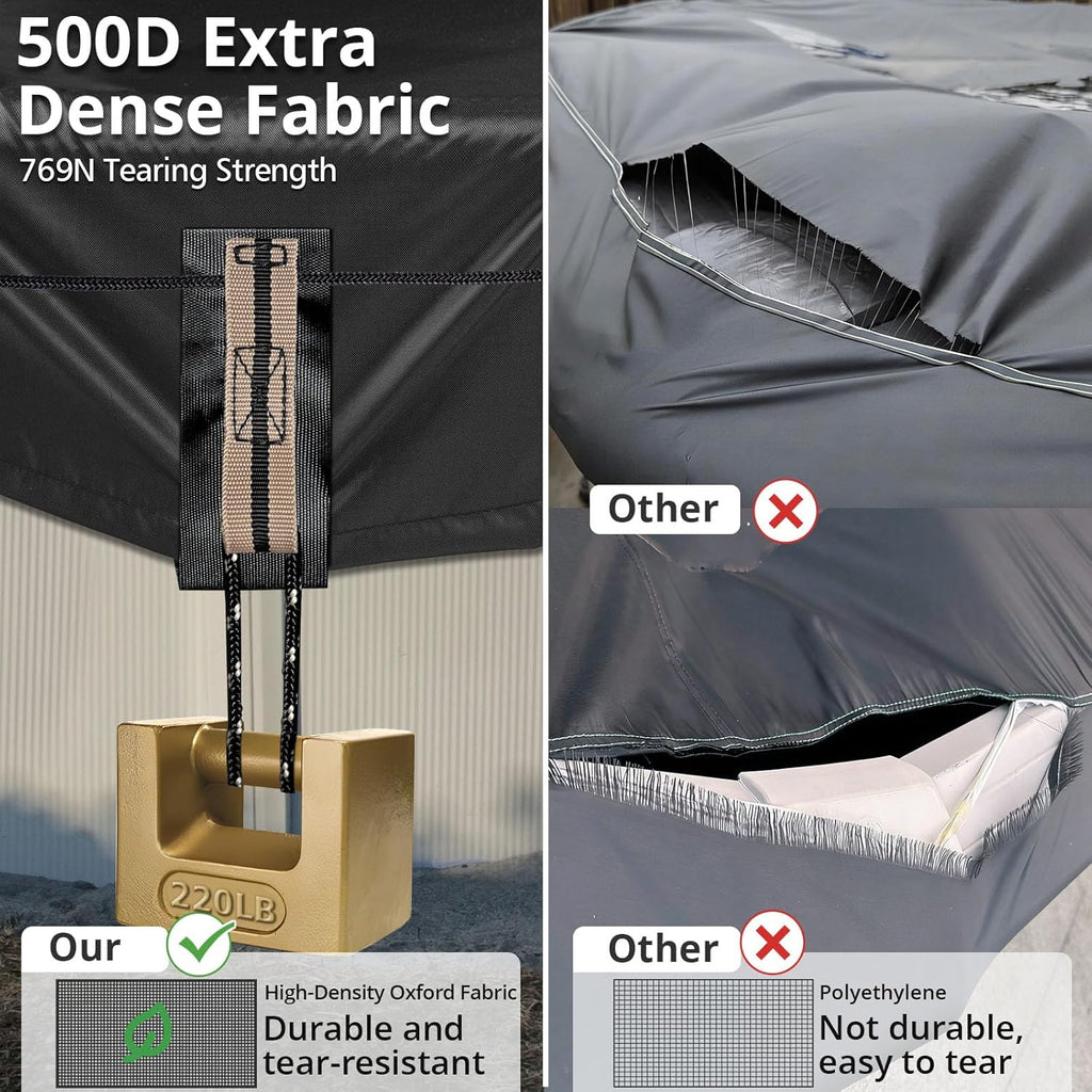 20ft Round Pool Cover,[Ultimate Windproof & Tear-Resistant Fabric],Snug Fit with Patented Ratchet & Weight
