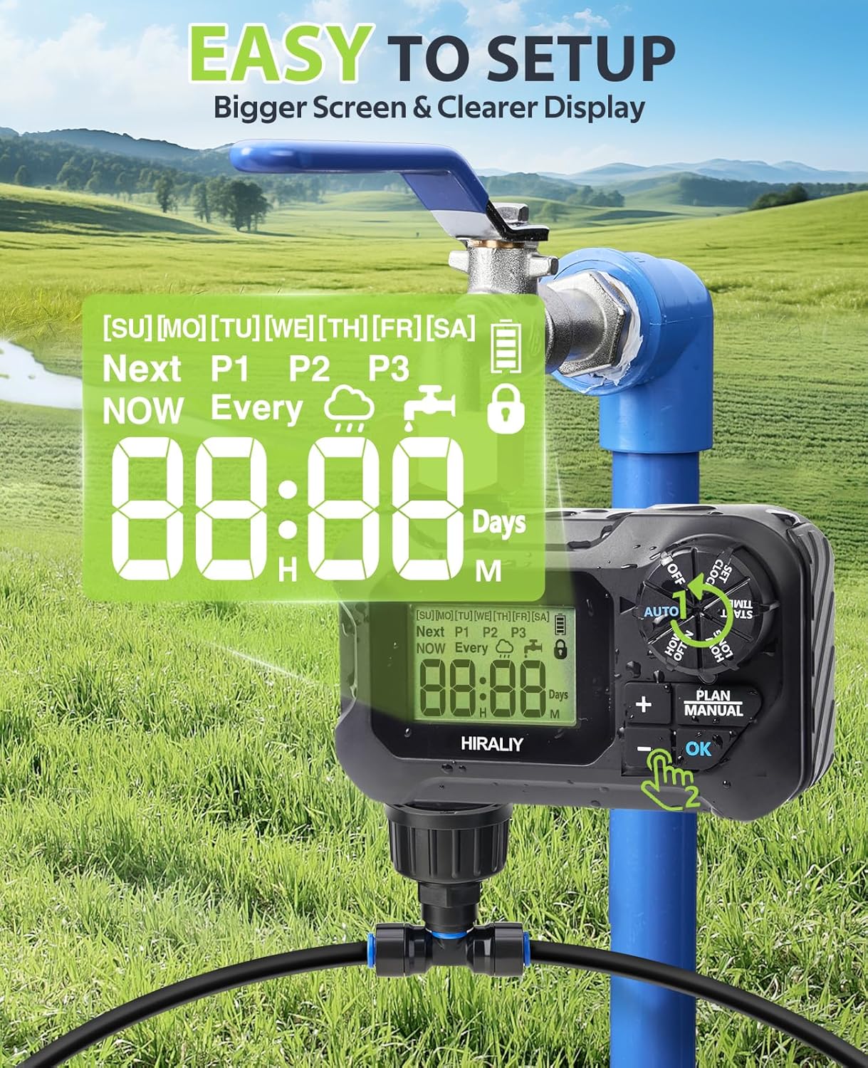 59FT Drip Irrigation Kit with Water Timer, Quick-Connect Garden Watering System with 15 Adjustable Misting Nozzles