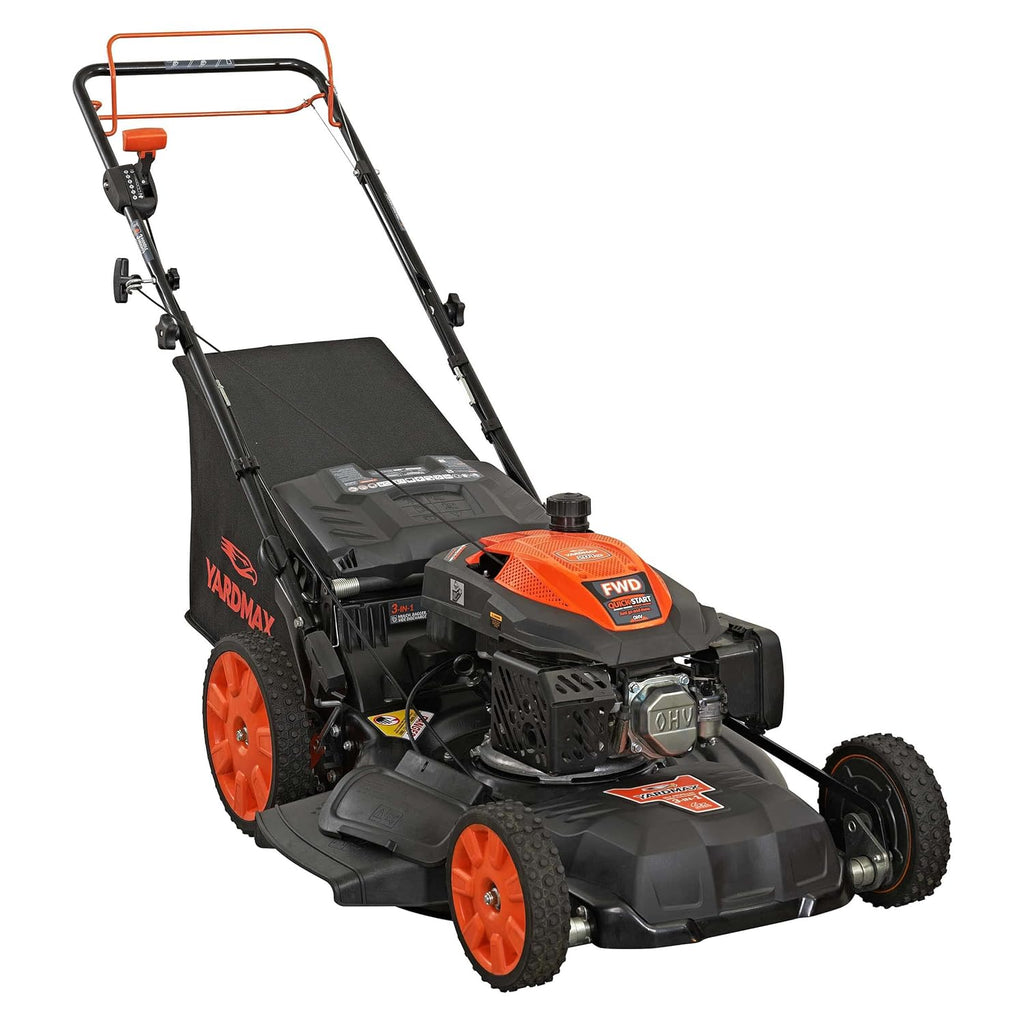 22 in. 201cc Select PACE 6 Speed CVT High Wheel FWD 3-in-1 Gas Walk Behind Self Propelled Lawn Mower, Black (YG2860)