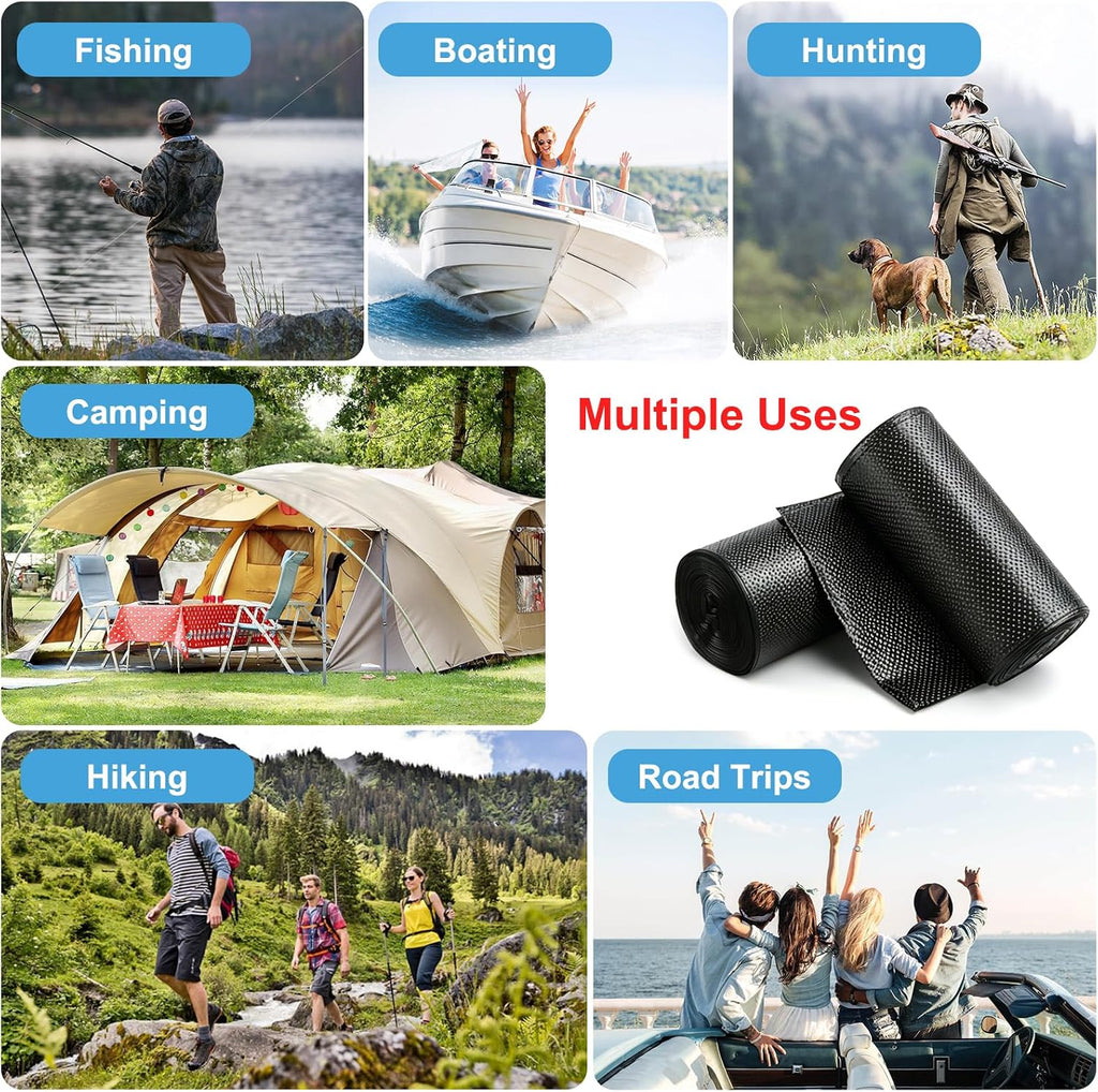 8 Gallon Trash Bags, Biodegradable Thickened Portable Toilet Bag, Heavy Duty Leak-Proof Black Garbage Bags for 5-8