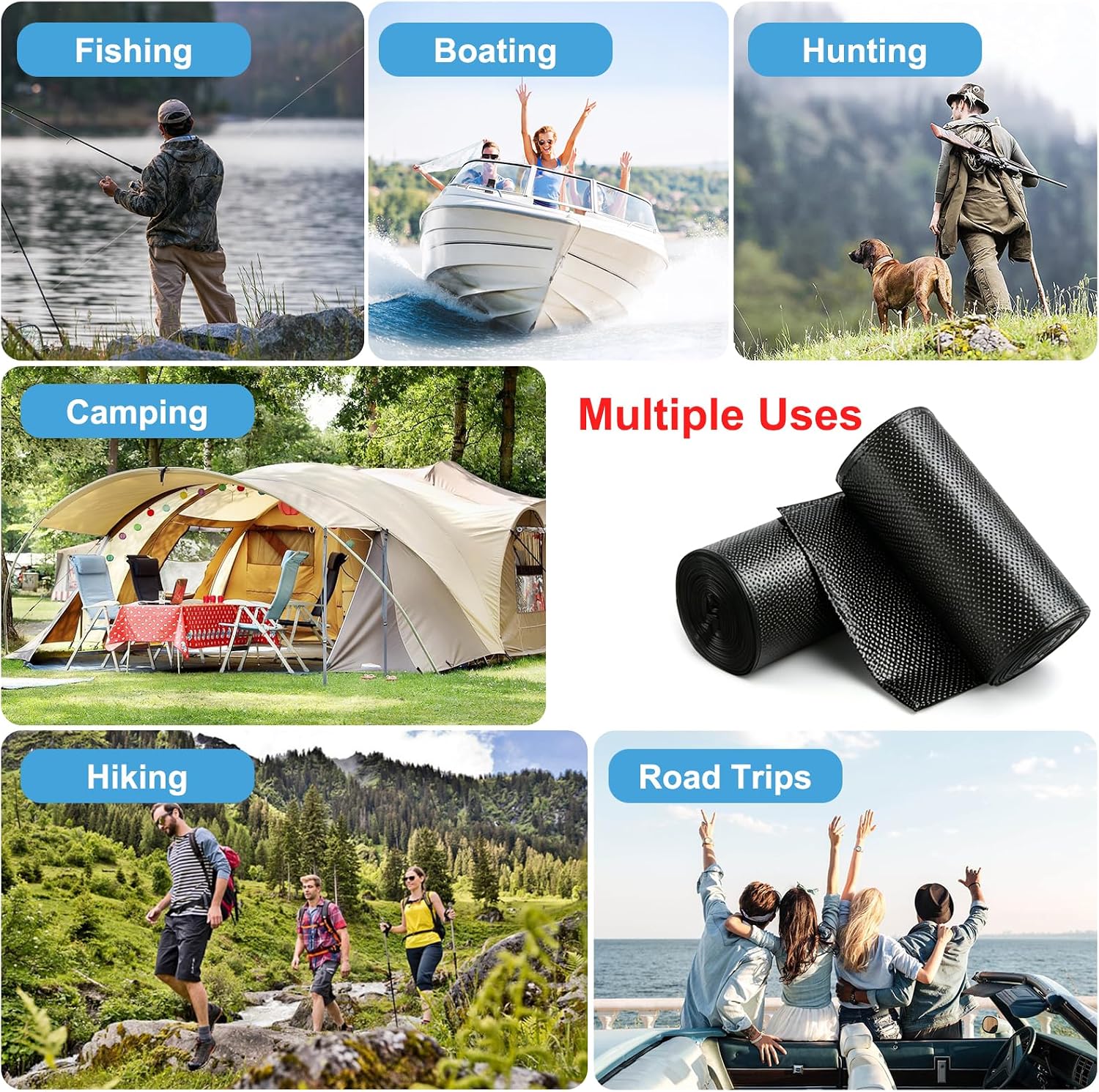 8 Gallon Trash Bags, Biodegradable Thickened Portable Toilet Bag, Heavy Duty Leak-Proof Black Garbage Bags for 5-8