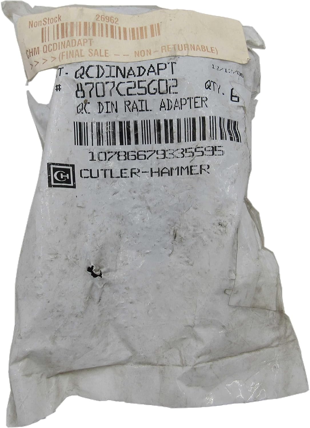 Eaton / Cutler Hammer QCDINADAPT DIN Rail Adapter, Type C