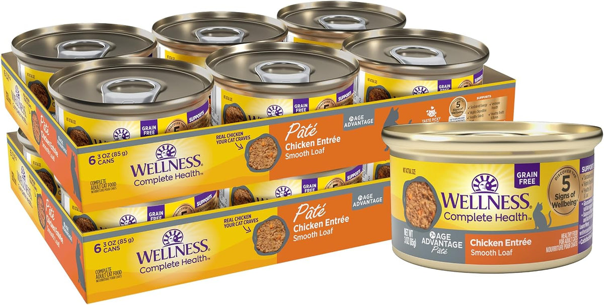 Complete Health Age Advantage Pate Senior Canned Wet Cat Food, Natural, Protein Rich, Grain Free, Chicken Entrée