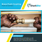 SharkBite 1/2 Inch Coupling, Pack of 4, Push to Connect Brass Plumbing Fitting, PEX Pipe, Copper, CPVC, PE-RT, HDPE, U008LFA4