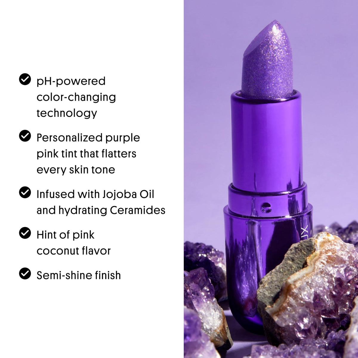Amethyst Glimmer Balm - Hydrating Color Changing pH Lip Balm