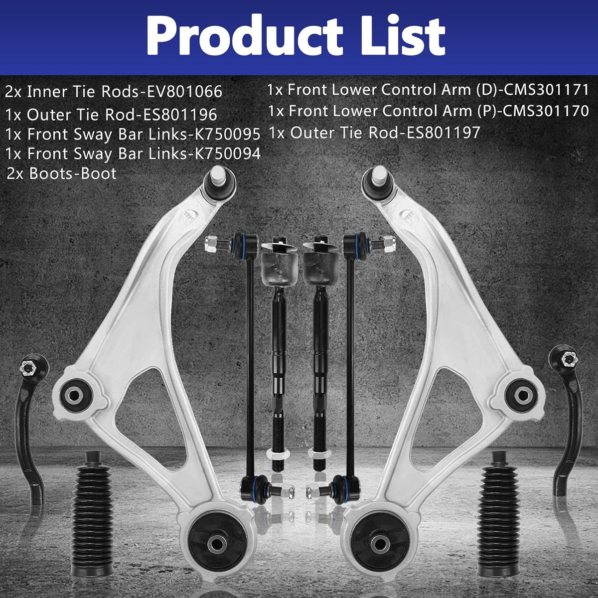 10pcs Control Arms Fit for Nissan Altima 15-18 Maxima 16-23