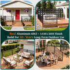 4-Pack 6ft.W x 42in.H Aluminum Deck Railing Kit,Modular Porch Railing