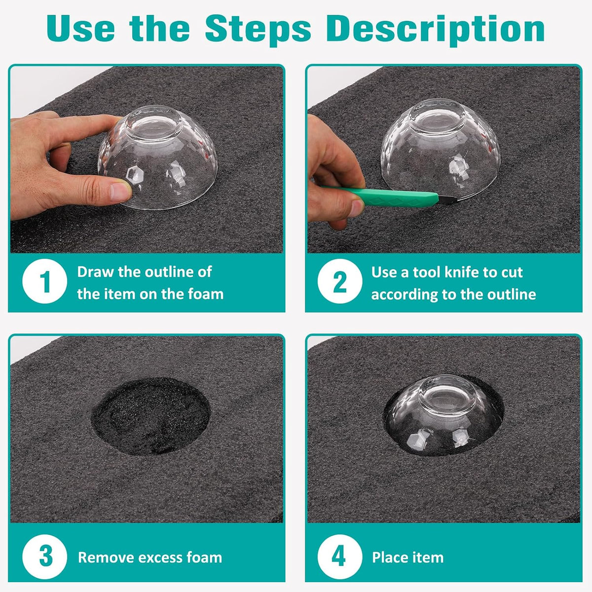 5 Pcs Black 16x12x0.5 Inch Polyurethane Foam Sheet