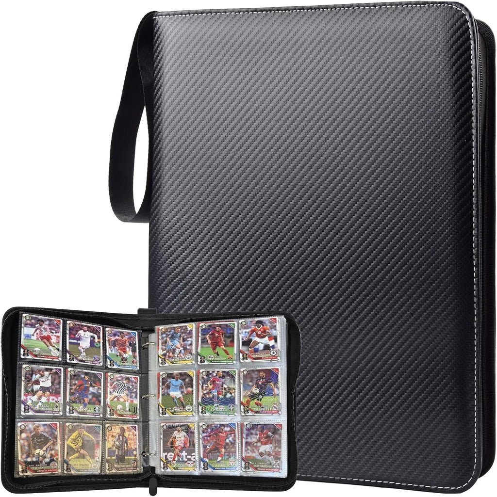 Portable 9-Pocket Trading Card Binder, Holds 1080 Cards | 60 Removable Double-Sided Sleeves, Baseball Card Binder