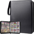 Portable 9-Pocket Trading Card Binder, Holds 1080 Cards | 60 Removable Double-Sided Sleeves, Baseball Card Binder