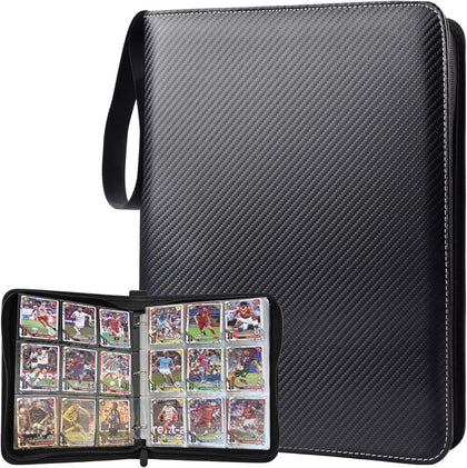 Portable 9-Pocket Trading Card Binder, Holds 1080 Cards | 60 Removable Double-Sided Sleeves, Baseball Card Binder