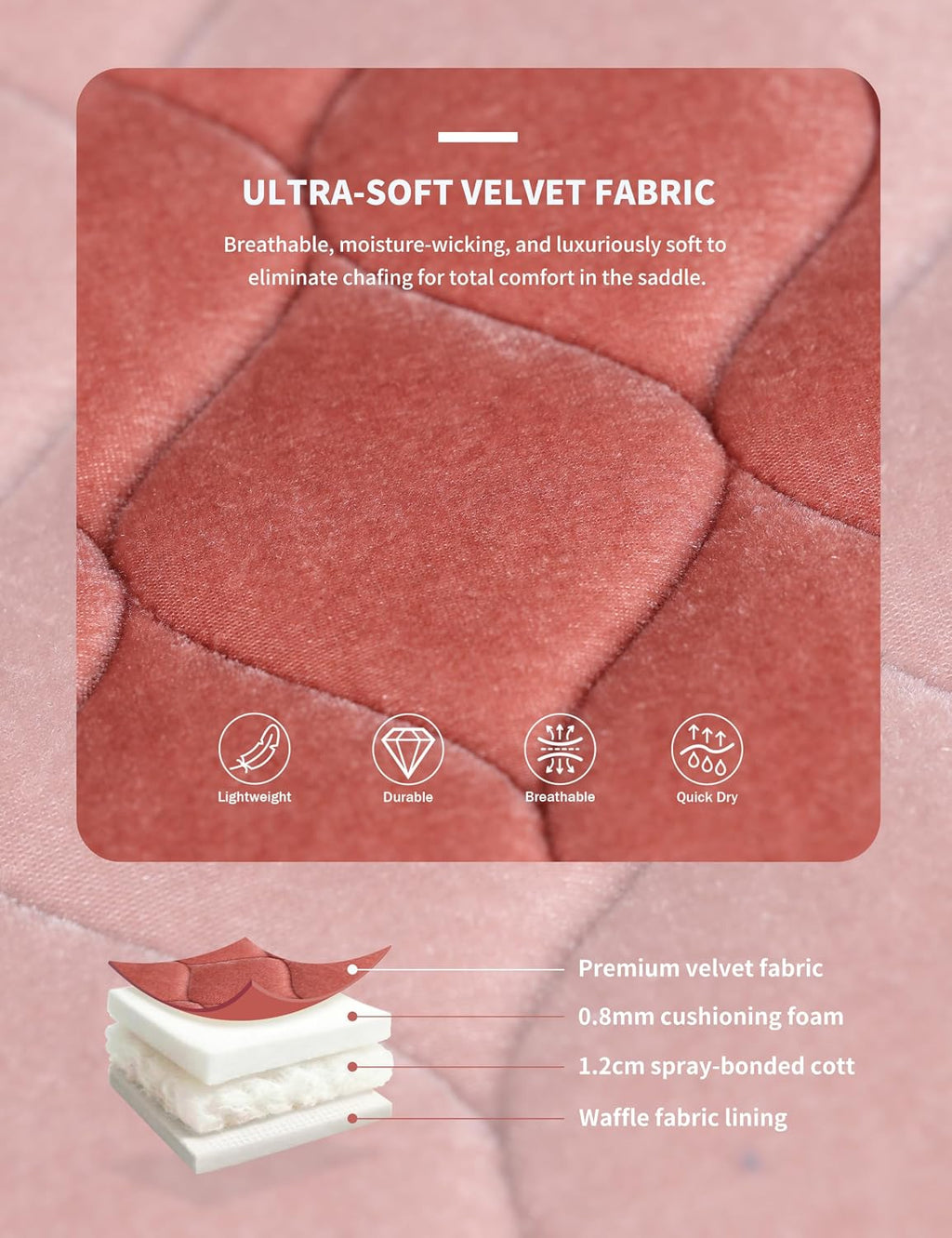 Close Contact Horse Saddle Pad for Jumping, w/Velvet Hue