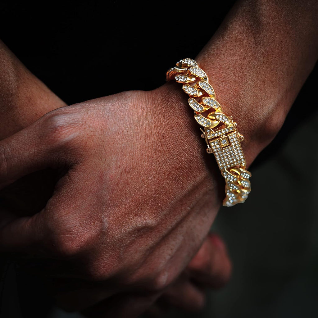 Gold Chain for Men - The Royal - Iced Out 14/20MM Gold/Platinum White/Rose Gold/Rhodium Black Cuban Link Chain