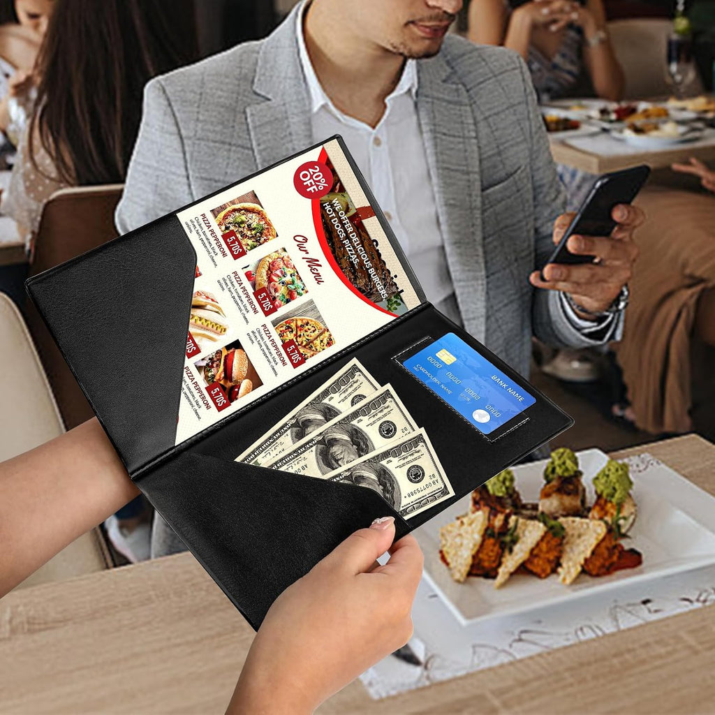 10 Pcs Server Books, Check Presenters for Restaurants