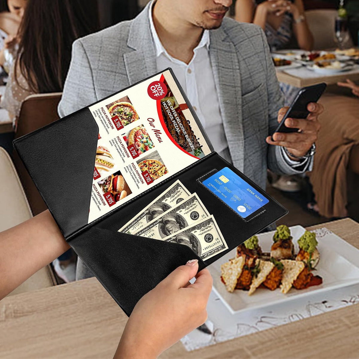 30 Pcs Server Books, Check Presenters for Restaurants