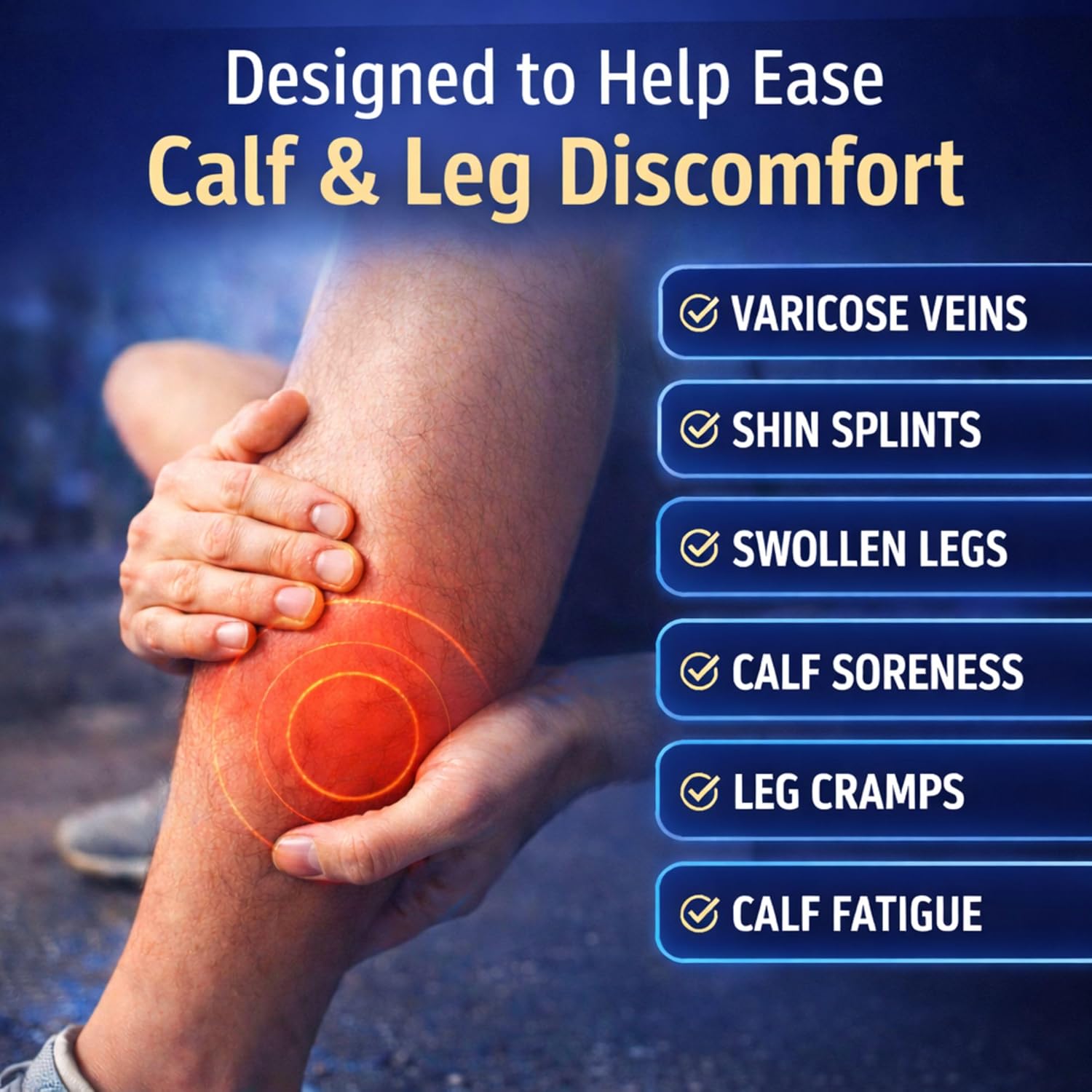 Calf Compression Sleeves and Leg Wraps for Shin Splint Support, Pain Relief for Running, Basketball, Cycling