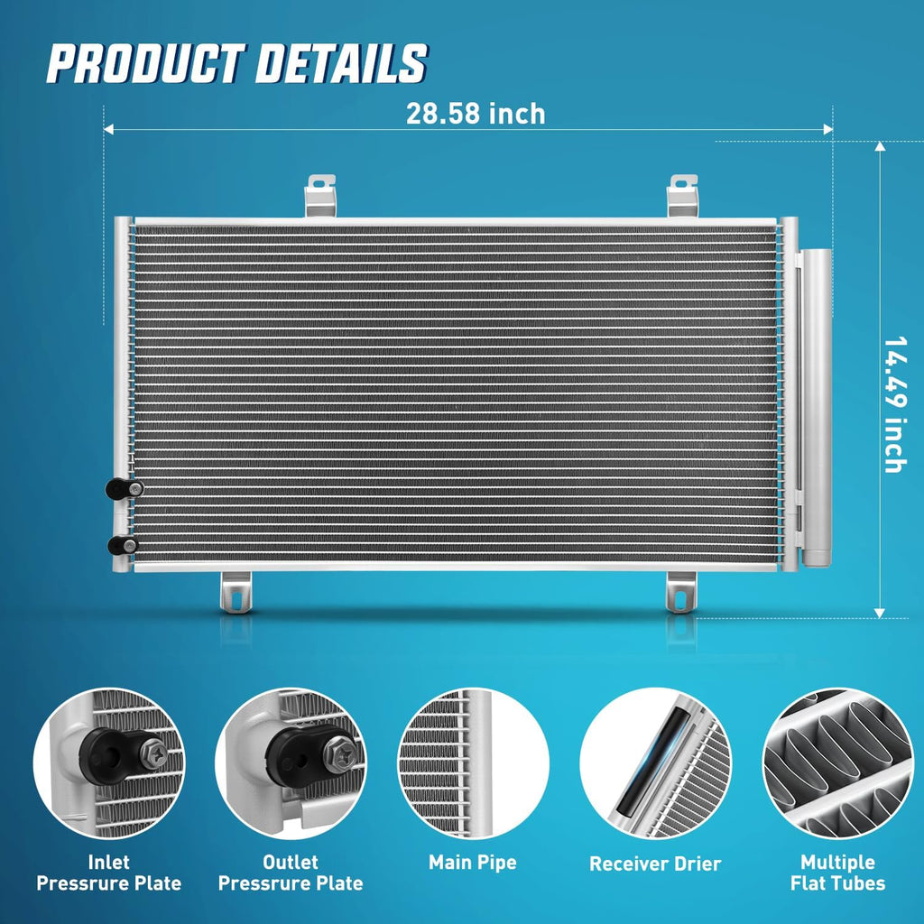 Nilight AC Condenser for Toyota Camry 2007 2008 2009 2010 2011 Avalon 05-12