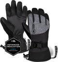 Ski Gloves Men Women - Black Snow Ski Gloves Women Men - Adult Ladies Men's Insulated Waterproof Winter Glove