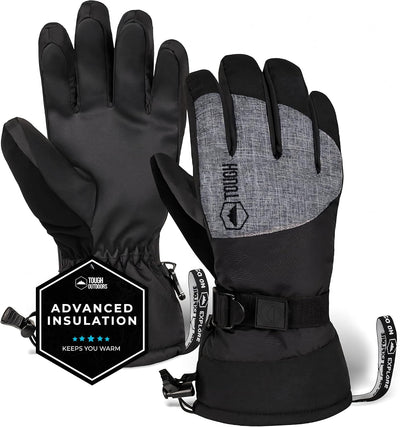 Ski Gloves Men Women - Black Snow Ski Gloves Women Men - Adult Ladies Men's Insulated Waterproof Winter Glove