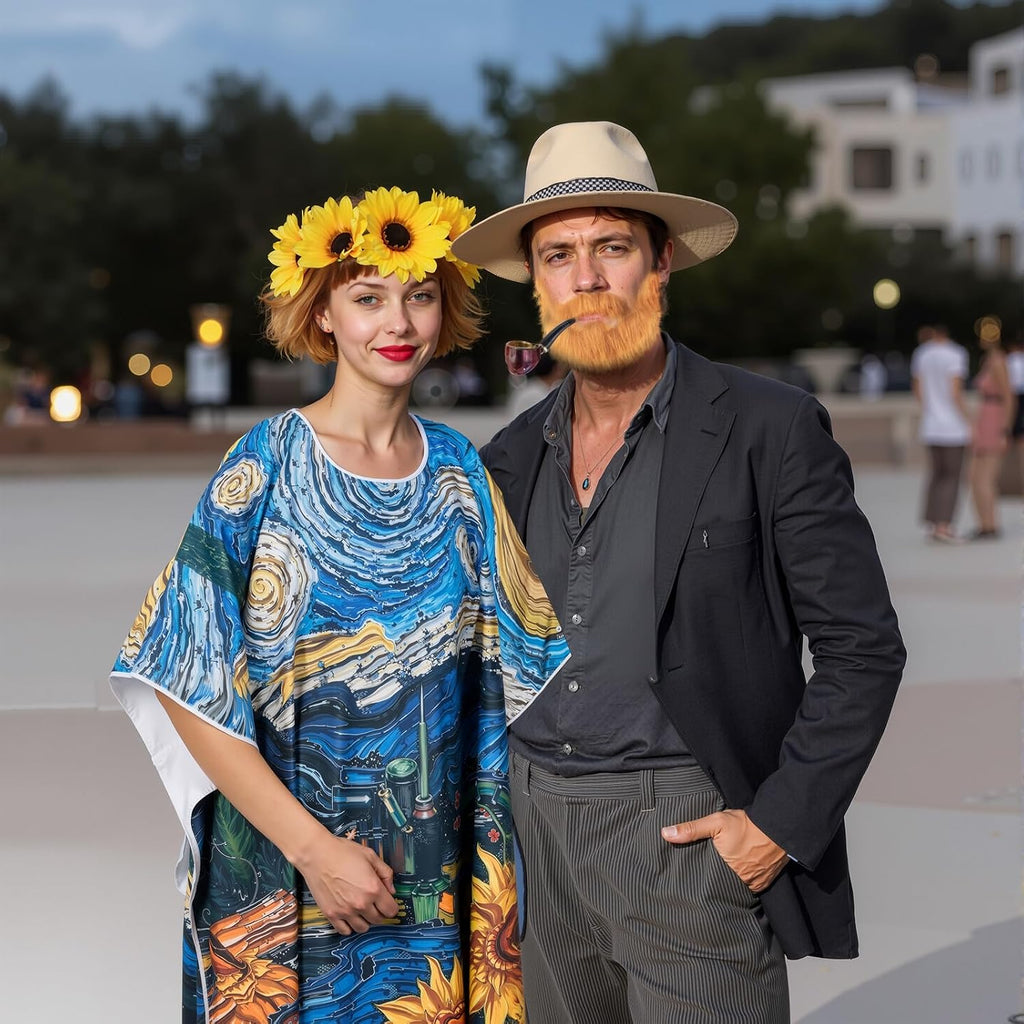 9 Pcs Halloween Couple Costume Painting Artist Couple Starry Night