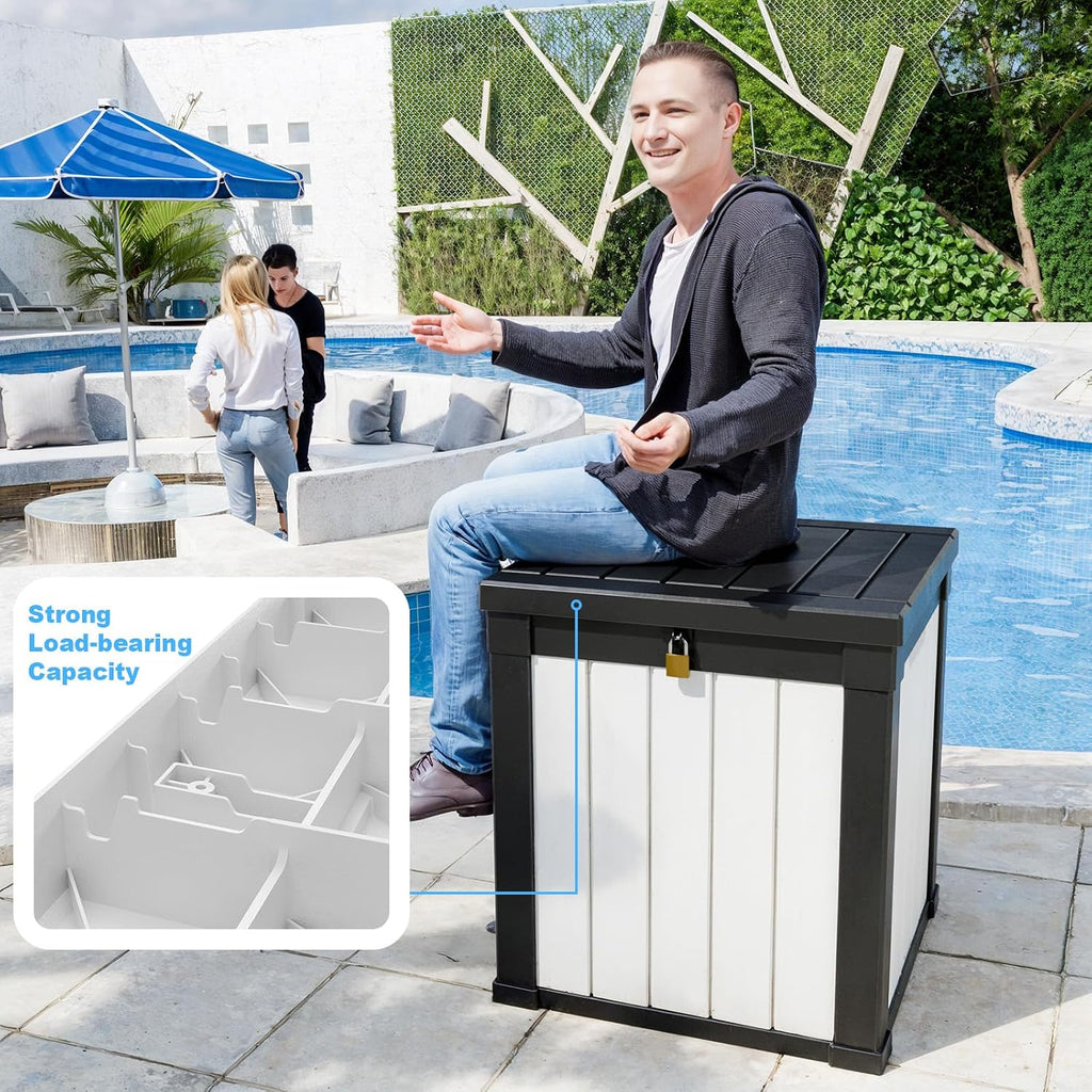 53 Gallon Package Delivery Boxes for Outside, Lokable Secure Resin Package Delivery Box with Lid, Weatherproof and