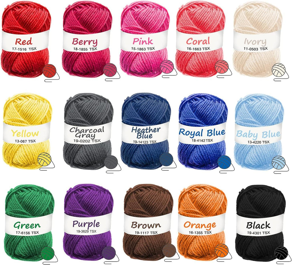 Crochet Kit for Beginners Adults and Kids, Knitting & Crochet Supplies Includes 1500 Yards Assorted Yarn, 21