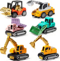 Diecast Construction Trucks for Kids,6PCS Toys Construction Vehicles | Excavator Forklift Dump Truck,Pull Back