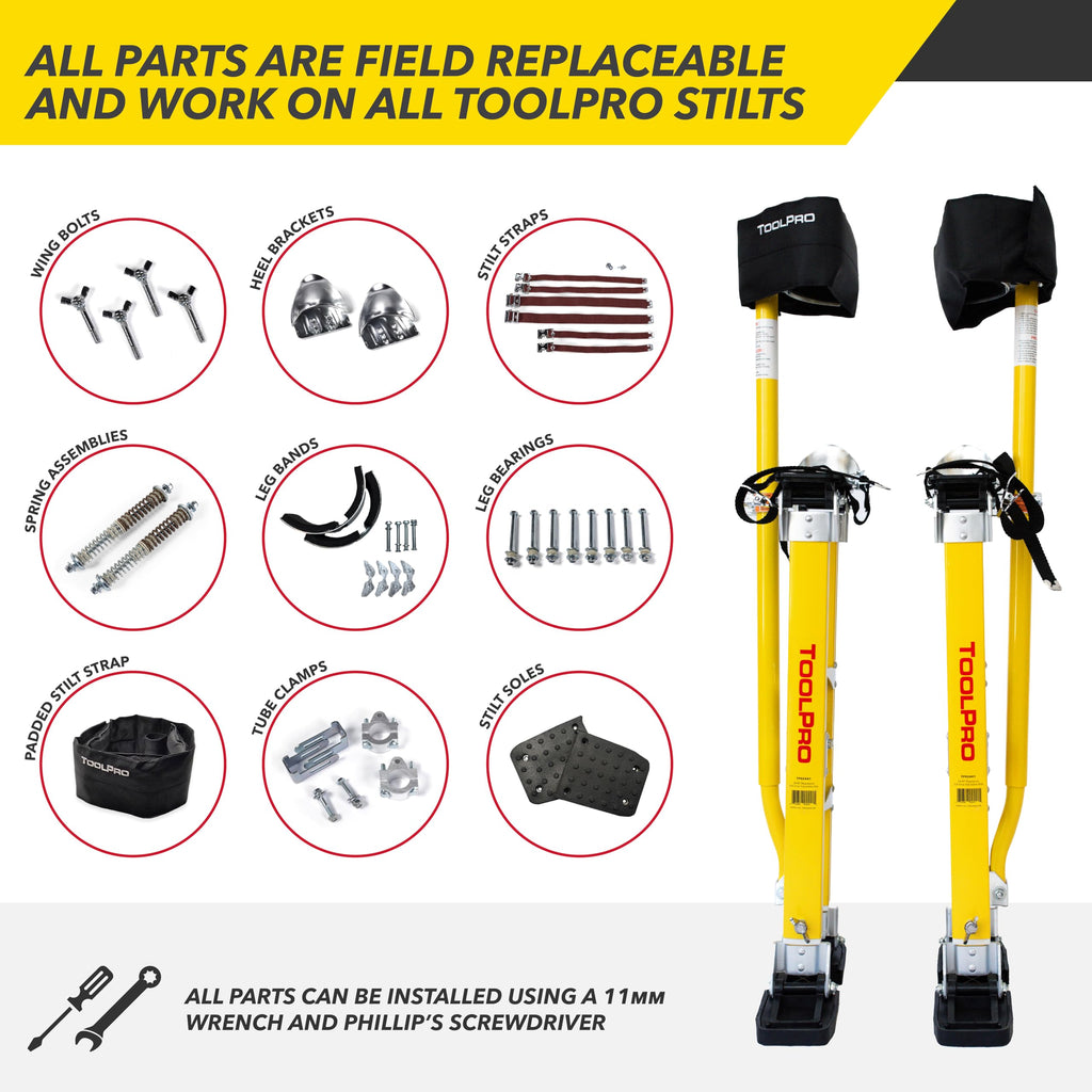 ToolPro Replacement Kit for Stilts - Compatible with All ToolPro Stilts, Easy On-Site Replacement & Installation (K7 Sleeve Bearings)