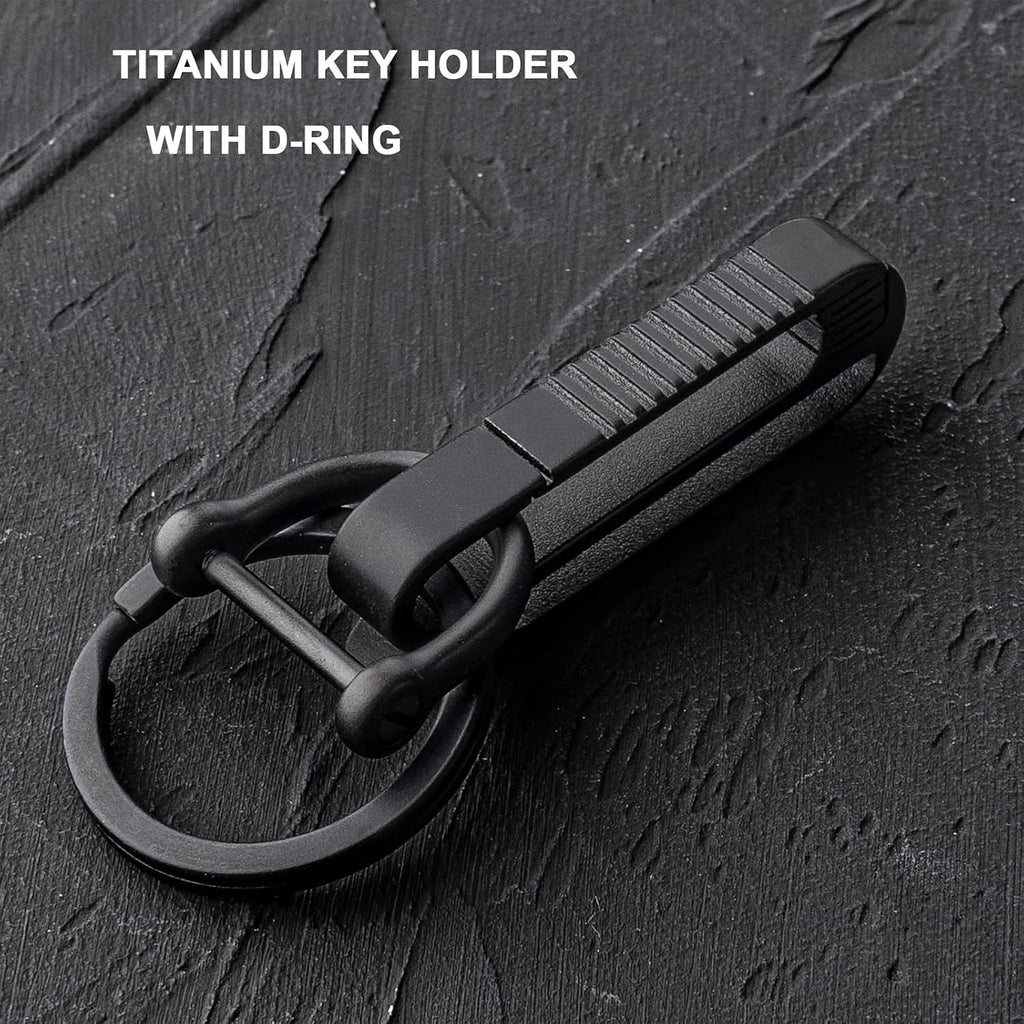 Titanium Belt Key Clip,Quick Release key organizer (Black RK1+D)