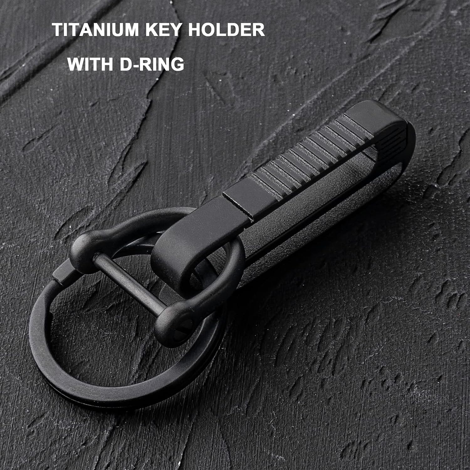 Titanium Belt Key Clip,Quick Release key organizer (Black RK1+D)