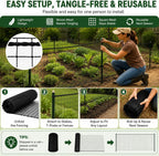 Deer Fence Netting, 7x100 Ft Plastic Mesh Fence Roll, Temporary Fence Black