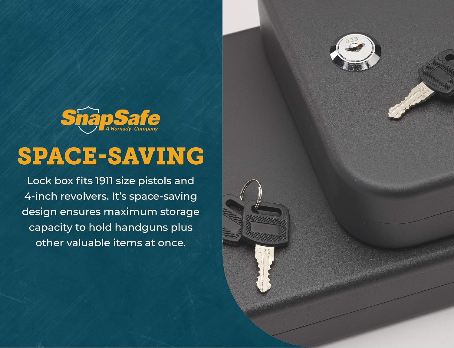 Portable Lock Box for Guns and Valuables, 2 Pack - Includes 2 Lock Boxes (Keyed Alike), 4 Keys and 1500 Pound