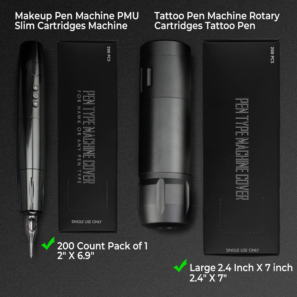 Tattoo Pen Covers - Denergy 200pcs Tattoo Pen Machine Bags Disposable Cartridge Tattoo Machine Sleeves Bags Pen Type
